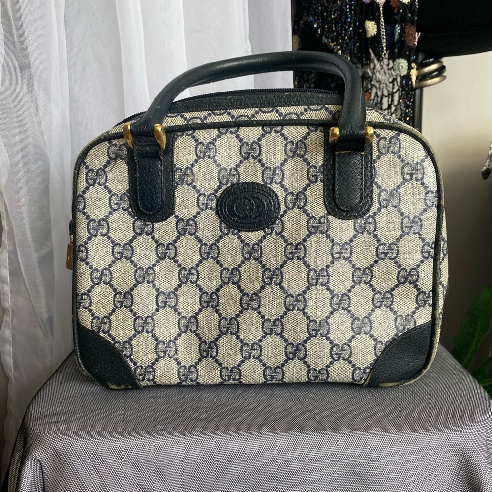 Authentic Gucci GG Web Monogram Design Handbag Matching Wallet - Navy - Picture 2 of 16